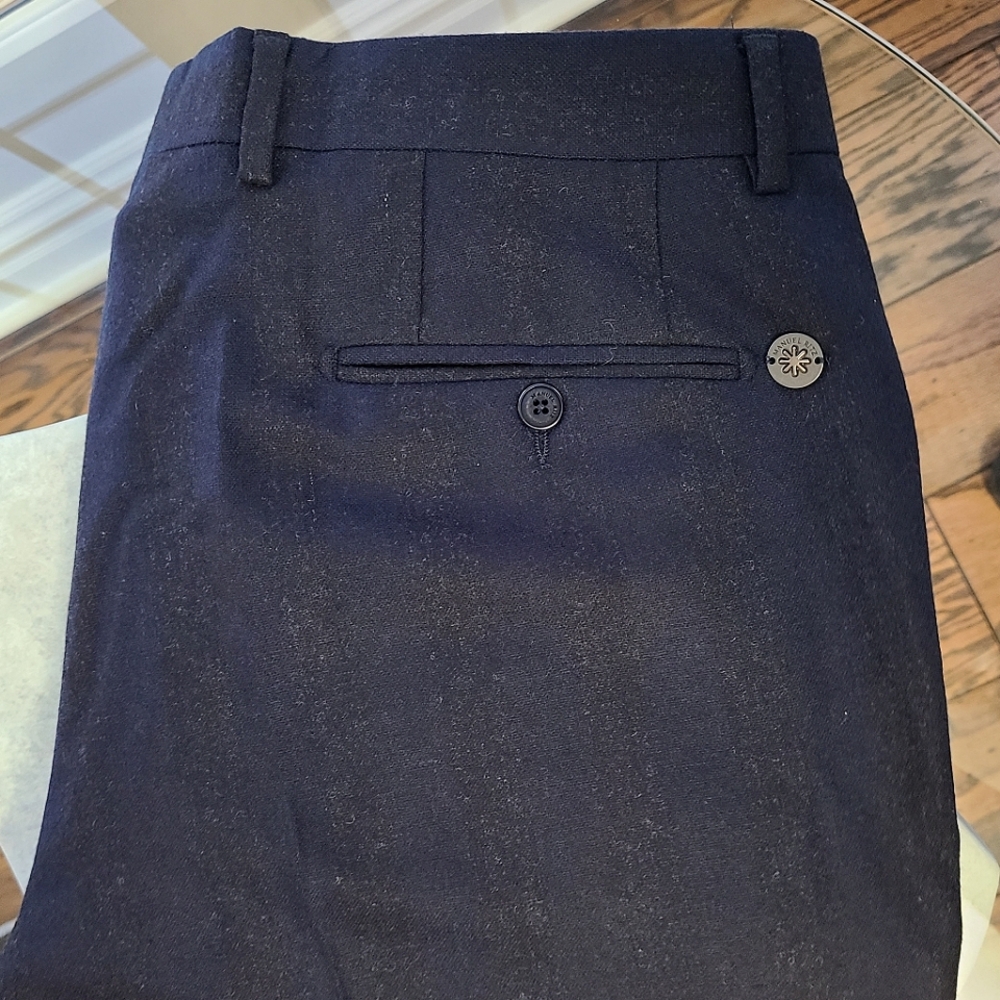 MANUEL RITZ Wool Blend Trousers -   Navy/Black, Size 56
